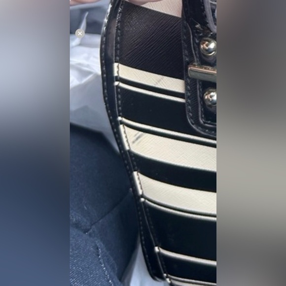 Black and White Striped Anne Klein Handbag (Rare) - Picture 4 of 4